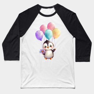 baby penguin holds balloon Baseball T-Shirt